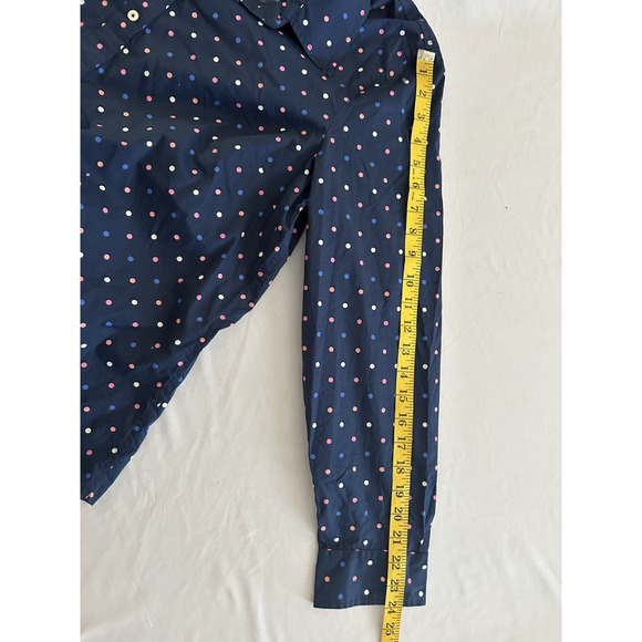Talbots Polka Dot Collared Button Blouse Womens Size XL Blue Classic Preppy NWT - Picture 7 of 7
